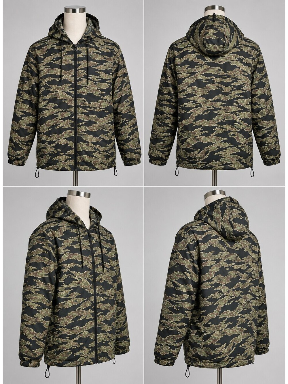 Jackson Men's M Tiger Camouflage Hooded Windbreaker Jacket